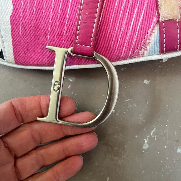 Dior Pink Graffiti Saddle Bag - Picture 6 of 7